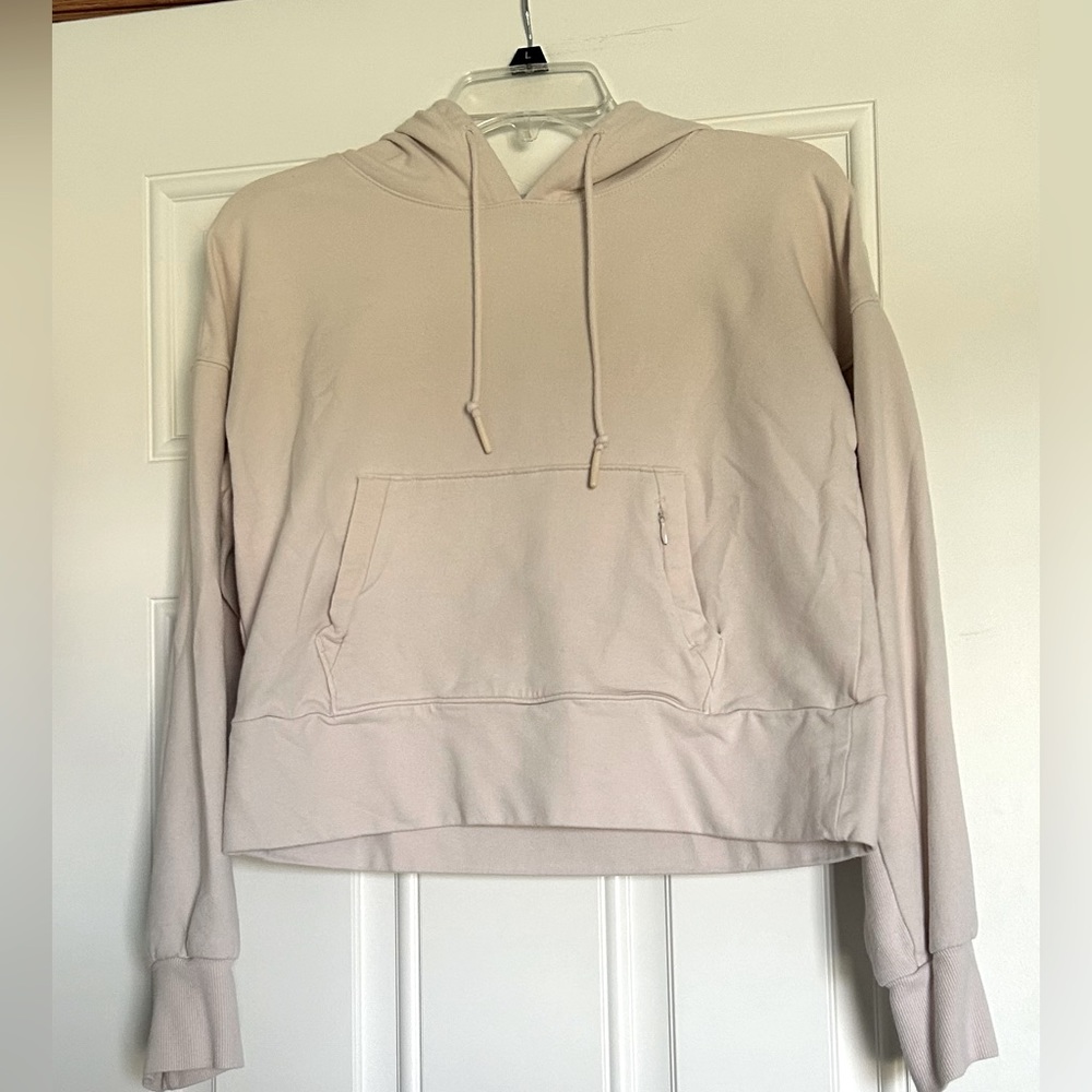 Pale pink cropped hoodie